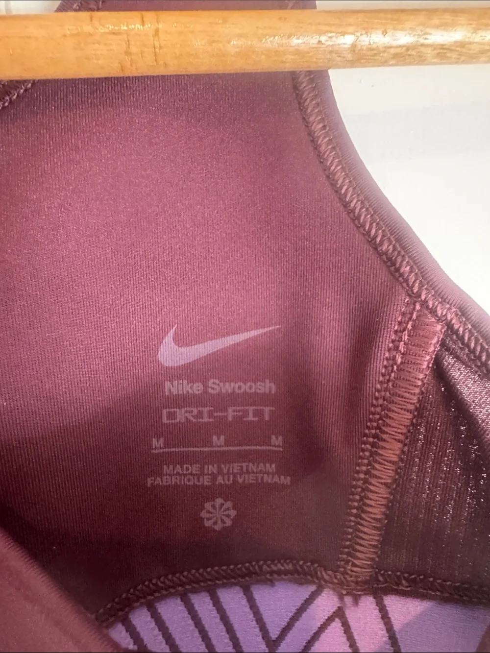 Girls Nike Plum Sports Bra with Lavender Accents size M